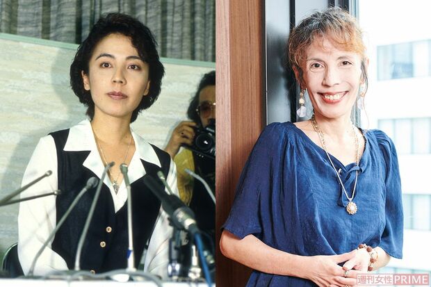 （写真左）林葉さん失踪騒動の会見、（右）現在の林葉さん