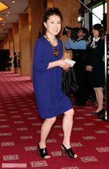 取材陣にも笑顔の磯野貴理子（'07年、陣内智則・藤原紀香結婚披露宴）