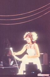 日本武道館での最後のコンサート。「きっと幸せになります」と静かにマイクを置いた（'80年10月）　撮影／週刊女性写真班