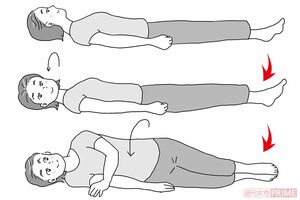 　イラスト／赤松かおりめまいがある人全般に【寝返り】リハビリ体操