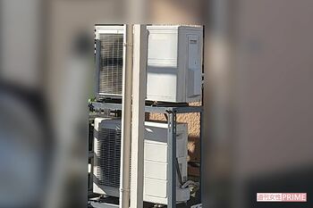 上田綾乃容疑者の自宅アパート裏にある室外機