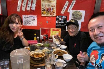 仲本工事さん・純歌夫妻と木村仁容疑者（容疑者SNSより）