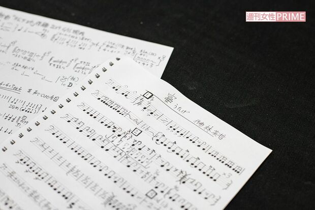 英哲さんが作曲した太鼓曲の楽譜。ブームにより、まねされることが増えたが、オリジナルはここにある　撮影／齋藤周造