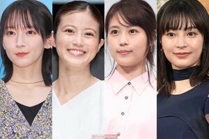 左から吉岡里帆、今田美桜、有村架純、広瀬すず