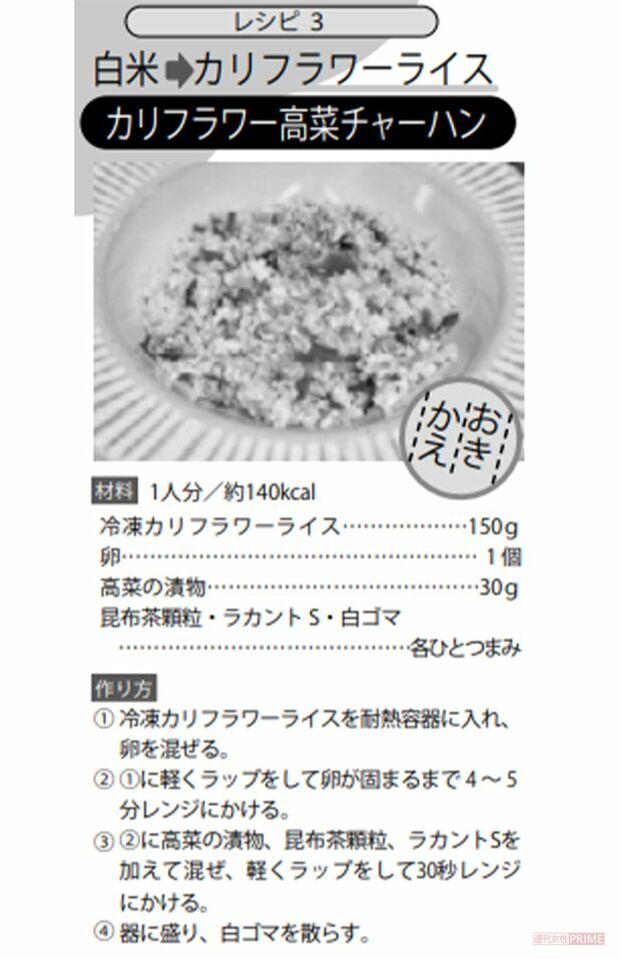 カリフラワー高菜チャーハン　レシピ