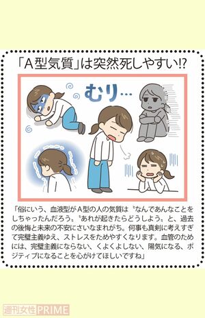 「A型気質」は突然死しやすい！？
