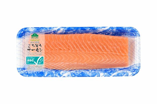 イオン トップバリュ グリーンアイ ASC認証 ノルウェー産生アトランティックサーモン 100g 598円~