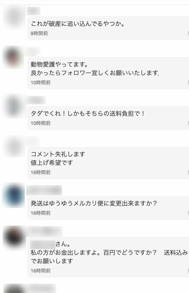 フリマアプリに出品されている統一教会の聖本。購入ページのコメント欄は荒れていて…(その3)