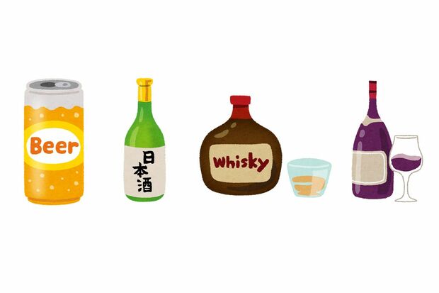 お酒別の1日の適正量（男性20g ※女性はその半量程度）