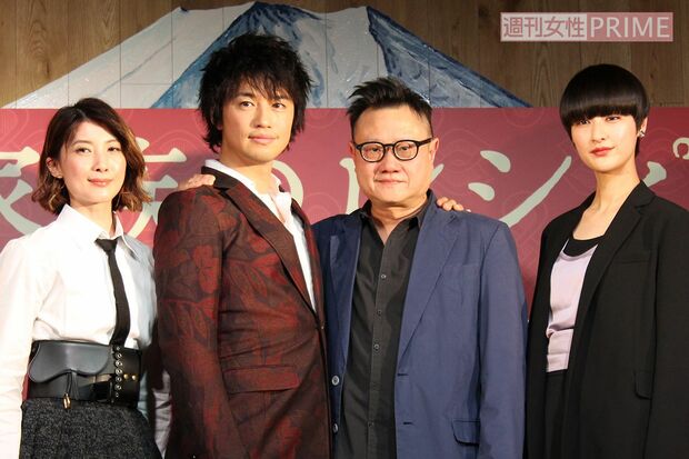 （写真左から）ジネット・アウ、斎藤工、エリック・クー監督、シシド・カフカ