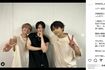 ツアー初日公演を報告する松島聡、菊池風磨、佐藤勝利（timelesz公式インスタグラムより）