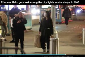 荷物を抱えて周囲をキョロキョロ、《迷子》と報じられた小室眞子さん（『デイリーメール』オンライン公式HPより）