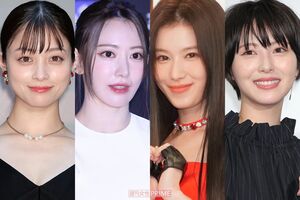 （左から）橋本環奈、宮脇咲良、SANA、浜辺美波