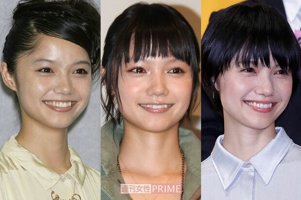 宮崎あおい（写真左から2007年・22歳、2009年・24歳、2019年・34歳）