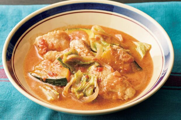 【夜】鶏胸肉のトマトクリーム煮