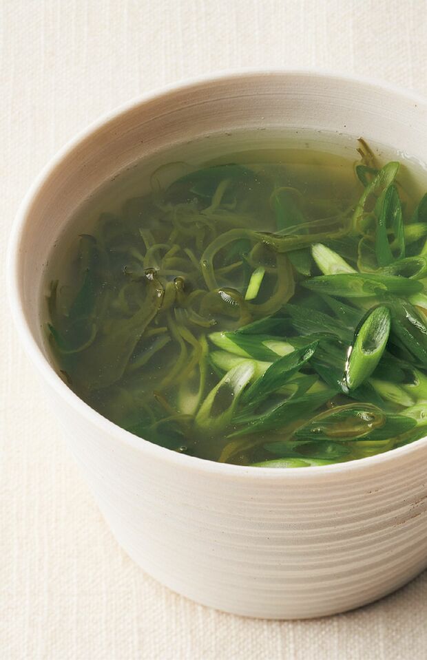 めかぶとねぎのしょうがスープ