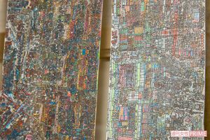 強迫性神経障害を発症している時期に描いた作品(左)は、正常時の作品(右)と比べて暗い色が多い傾向にある