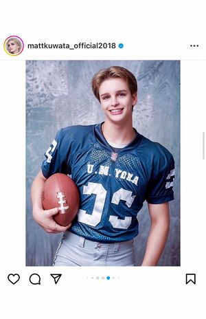 『AIイヤーブック』で変身したMatt。ラグビー部風の姿も爽やかだ(公式インスタグラムより)