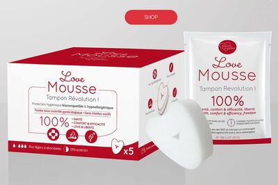 バッシングが吹き荒れた『LoveMousse』。「生理中の女性が性交渉する際に使用する、生理用タンポンにかわるアイテム」と紹介された（販売元の公式HPより）