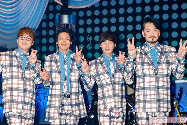 4人組ムード歌謡グループ『純烈』（左から）酒井一圭、白川裕二郎、後上翔太、LiLiCoの夫の小田井涼平