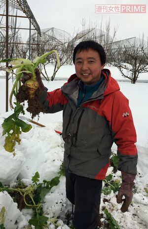 かほくイタリア野菜研究会の理事長である牧野聡さん。イタリア野菜の多くは冬場に収穫する