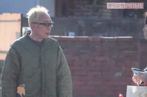 直撃取材に答える所ジョージ('20年2月)