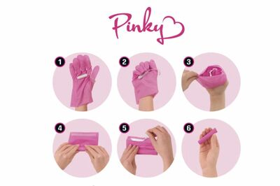 生理用品を取り換える際に使用するピンク色の手袋『ピンキーグローブ』