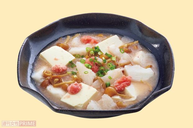 たたき長いもとなめこの明太とろみ煮（撮影／廣瀬靖士）