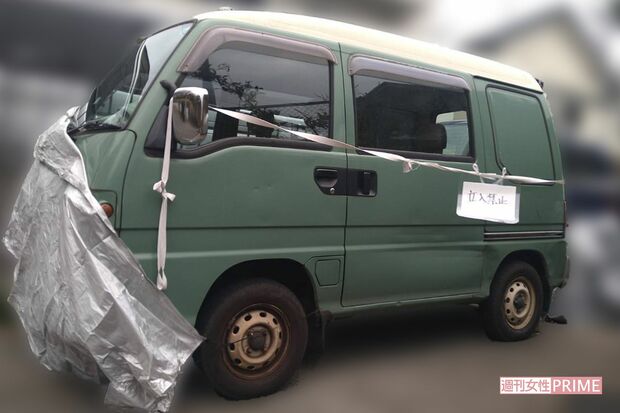 渋谷容疑者の自宅前には大人数で乗れる車が