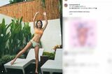 リゾート施設でビキニになっている様子を投稿した、みちょぱこと池田美優（本人のインスタグラムより）