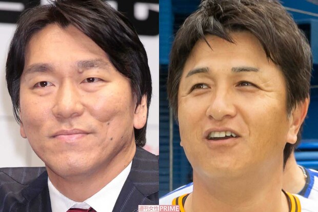 左から松井秀喜氏、高橋由伸氏