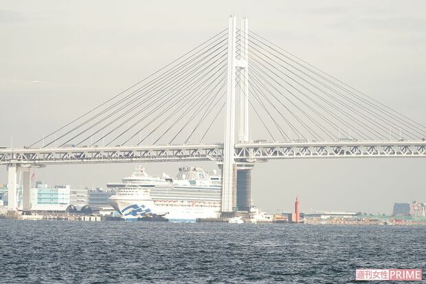 横浜港に停泊していた「ダイヤモンド・プリンセス号」