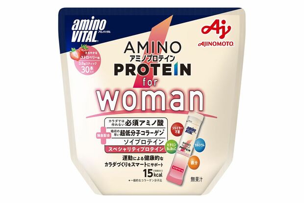 手軽にアミノ酸＆プロテインが摂取できる「アミノバイタルRアミノプロテインforwomanストロベリー味」