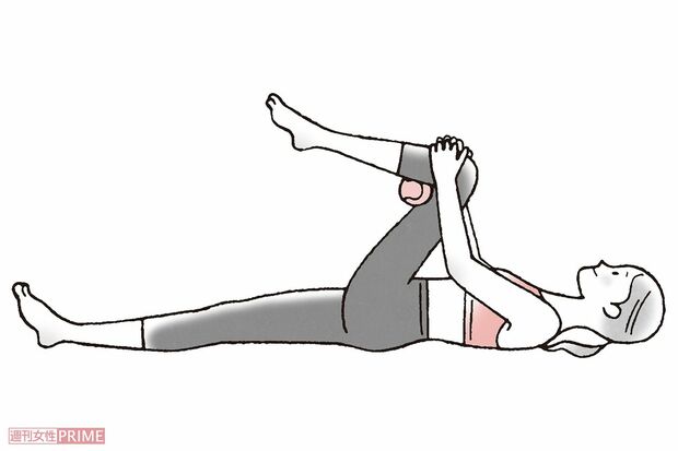 ひざのテニスボールストレッチ