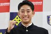 2026年10月15日に会見を開いた横浜高校・織田翔希投手 写真/共同通信社