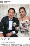 '17年の結婚式での瀬戸大也と馬淵優佳(馬淵のインスタグラムより)
