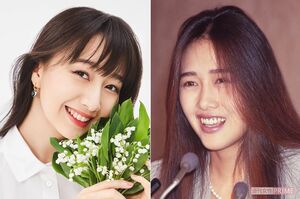左からCocomi(本人のインスタグラムより)、20歳のころの工藤静香(1990年)