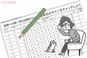 体調メモで体の不調を見逃さない　イラスト／アサミナオ