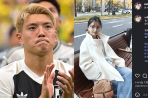 堂安律とインフルエンサー妻・明松美玖（公式インスタグラムより）
