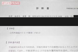 診断書には“心的外傷後ストレス障害”と明記されていた