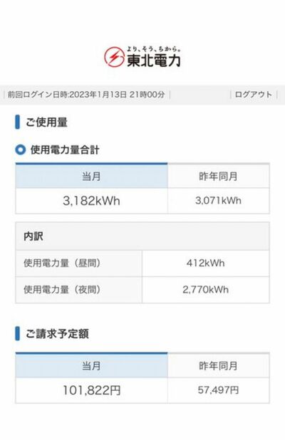 平田さん(仮名)は電気料金の明細を見て驚愕したという