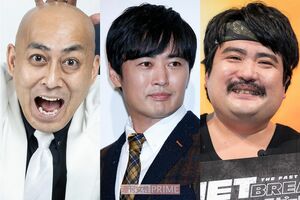 （左から）錦鯉・長谷川雅紀、劇団ひとり、空気階段の鈴木もぐら