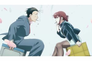 アニメ『スーパーの裏でヤニ吸うふたり』(公式Xより)