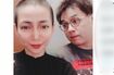 立川志らくと坊主頭の妻・酒井莉加(ツイッターより)