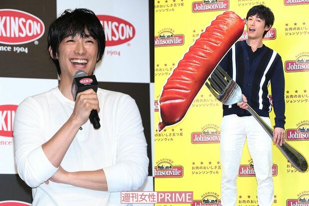 ウィルキンソン（アサヒ飲料）新商品&新CM発表会（左）、『ジョンソンヴィル　お肉のおいしさ五つ星ガーデン』の体験イベント出演時　撮影／『週刊女性』写真班