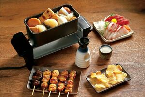 おでん鍋、焼き鳥網などがセットになった『せんべろメーカー』。5980円（税込み）。