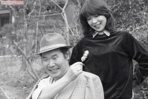 第26作目『男はつらいよ寅次郎かもめ歌』での撮影スナップ。マドンナ伊藤蘭と