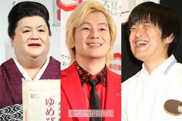 （左から）マツコ・デラックス、カズレーザー、バカリズム