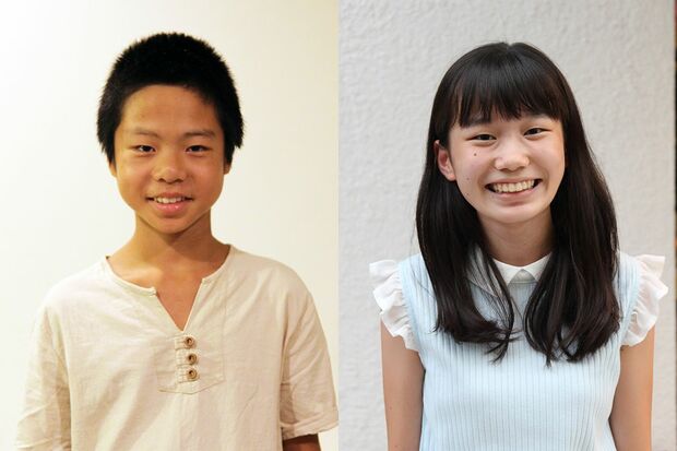 探求ラボで学ぶ塾生。左／阿部兼宗くん（小6）、右／吉井伶衣さん（中3）
