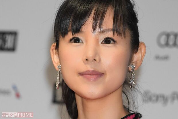 映画『ミッドナイト・バス』舞台挨拶に参加した小西真奈美（2017年11月撮影）